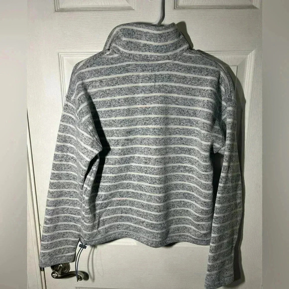 Thread & Supply indigo & white stripped 1/4 zip pullover sweatshirt. Size small - Picture 4 of 9